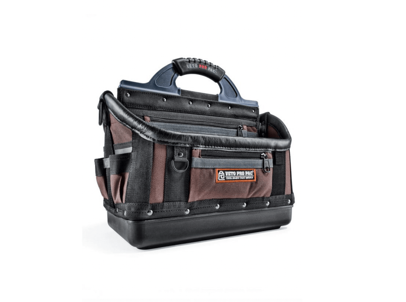 The VET Veto Pro Pac OT-XL is a rugged brown and black tool bag with a sturdy handle and multiple pockets for efficient tool storage.